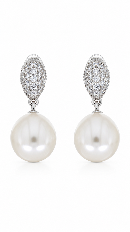 Oval Pearl Earrings