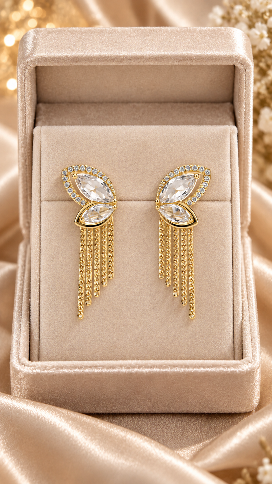 Butterfly Tassel Chain Earrings