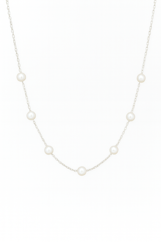 Gold Plated Pearl Chain Necklace for Women – Elegant Minimal Jewelry