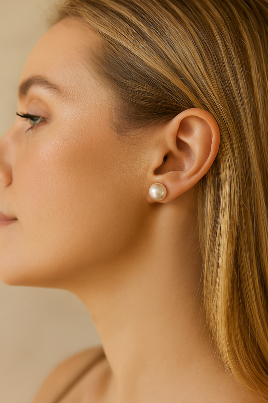 Classic Pearl Stud Earrings for Women