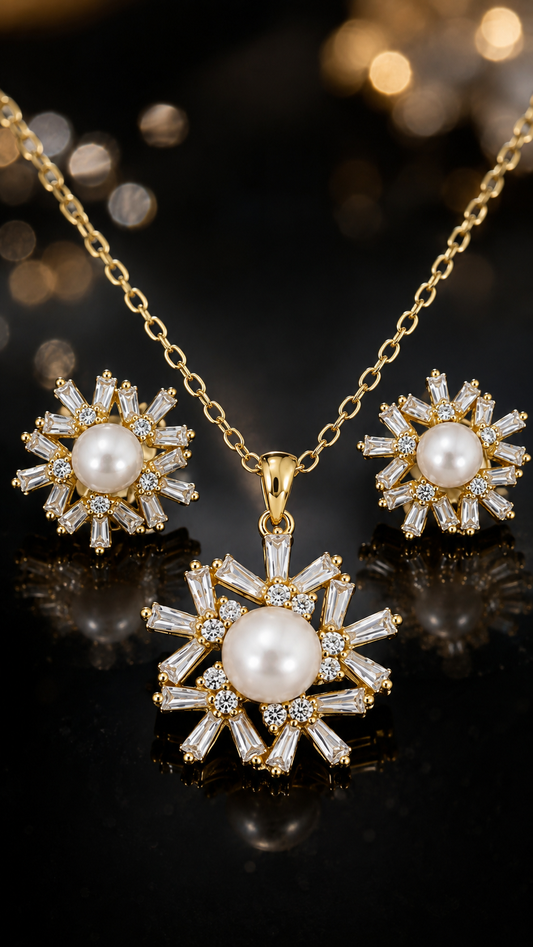 Sunburst Necklace & Earrings Set
