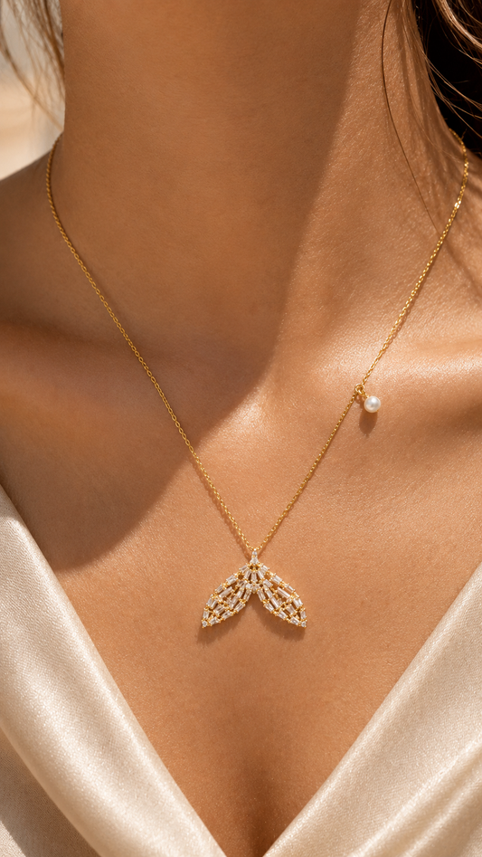Butterfly Wing Crystal Necklace