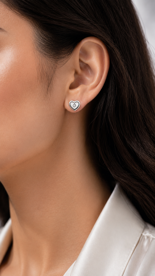 Pearl Heart Earrings