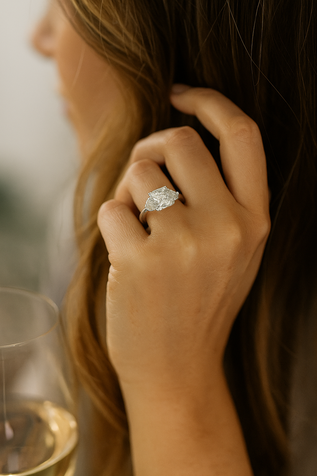 Radiant 925 Silver Cushion-Cut Solitaire Ring for Women – Three Stone CZ Engagement & Party Wear Ring