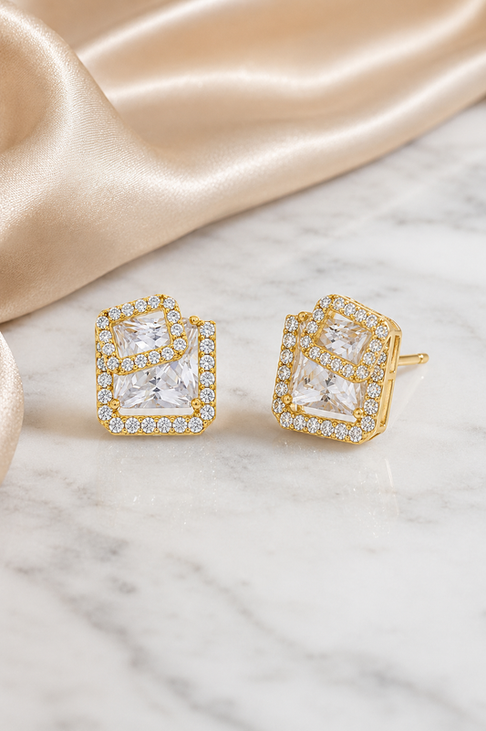 Geometric Square Earrings