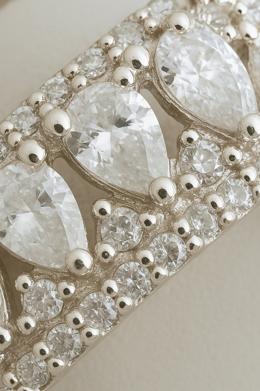 Luxury 925 Silver Pear Cut Zircon Band Ring for Women – Designer Party & Festive Wear Finger Ring