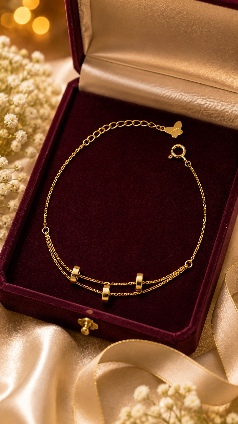 Double-Layer Triple Bead Bracelet