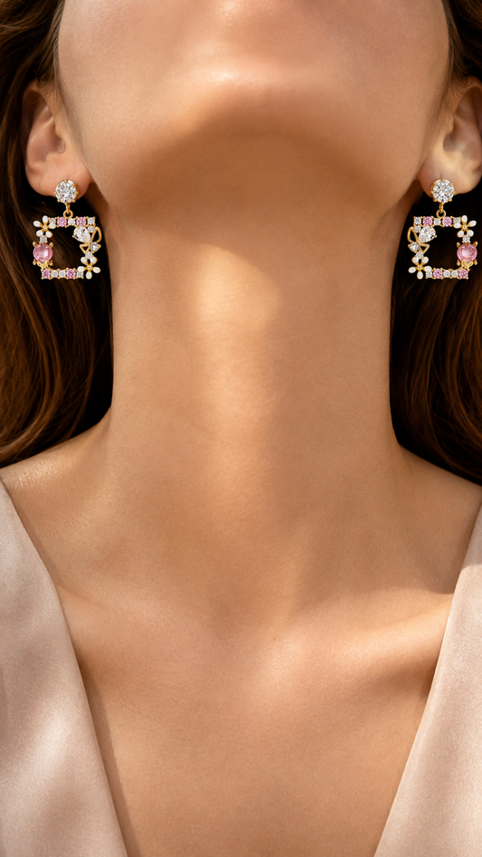 Butterfly Pink Crystal Earrings