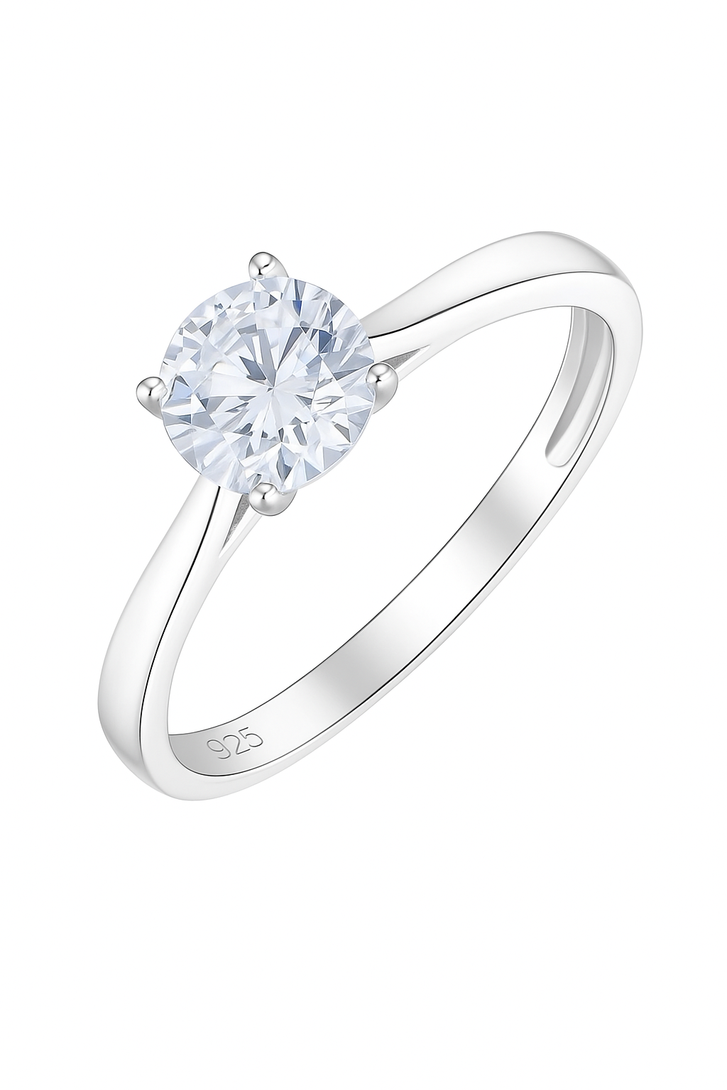 Classic 925 Silver Solitaire Zircon Ring for Women – Elegant Engagement & Everyday Wear Finger Ring