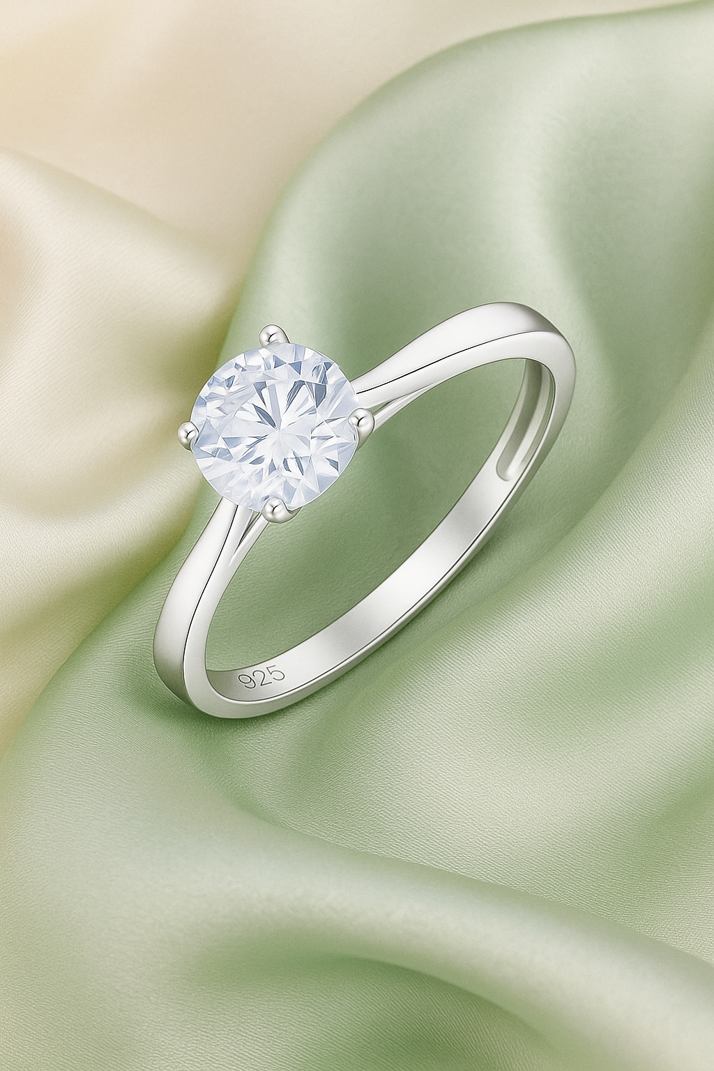 Classic 925 Silver Solitaire Zircon Ring for Women – Elegant Engagement & Everyday Wear Finger Ring