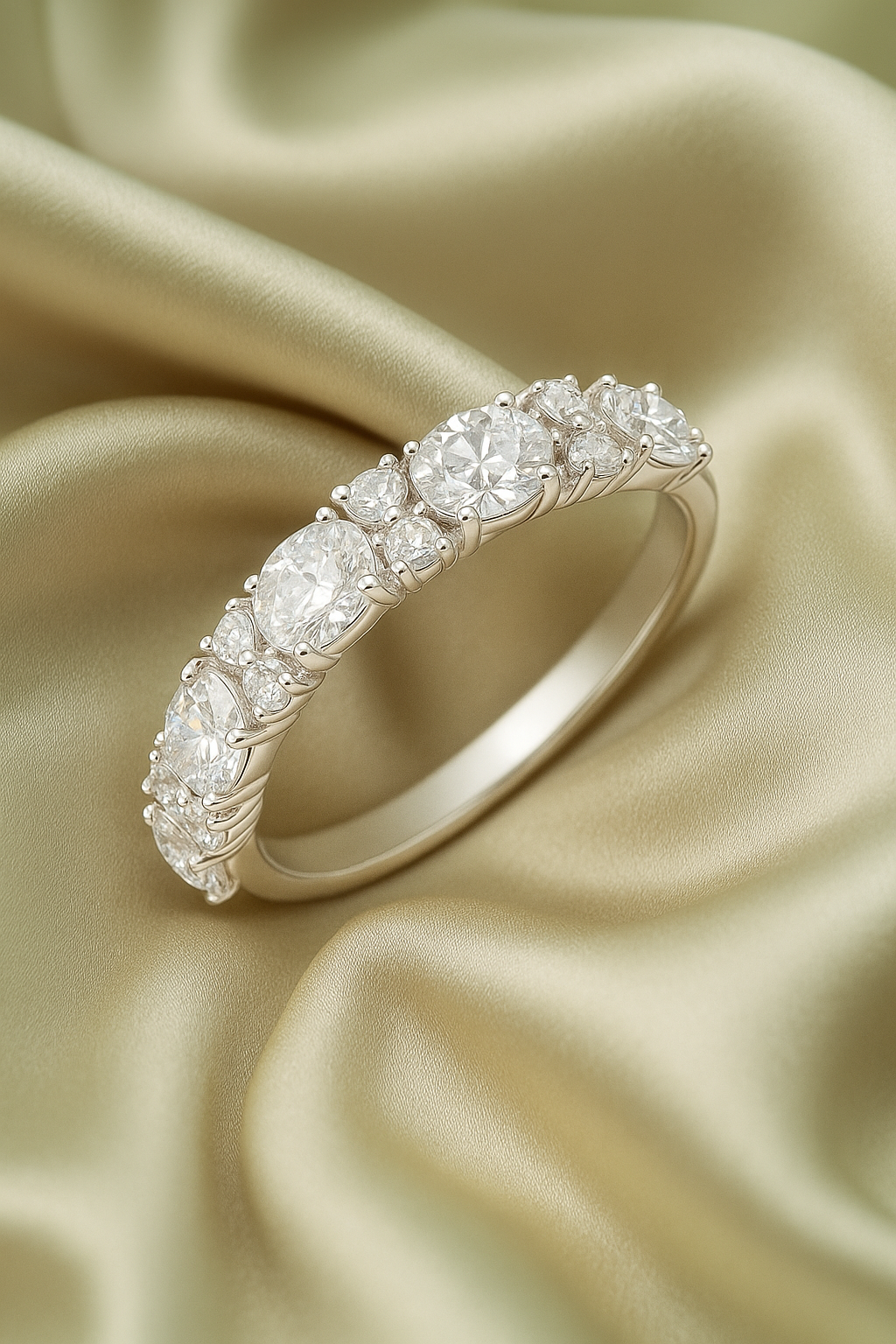 Elegant 925 Silver Classic Zircon Band Ring for Women – Timeless Sparkling Finger Ring for Daily & Party Wear