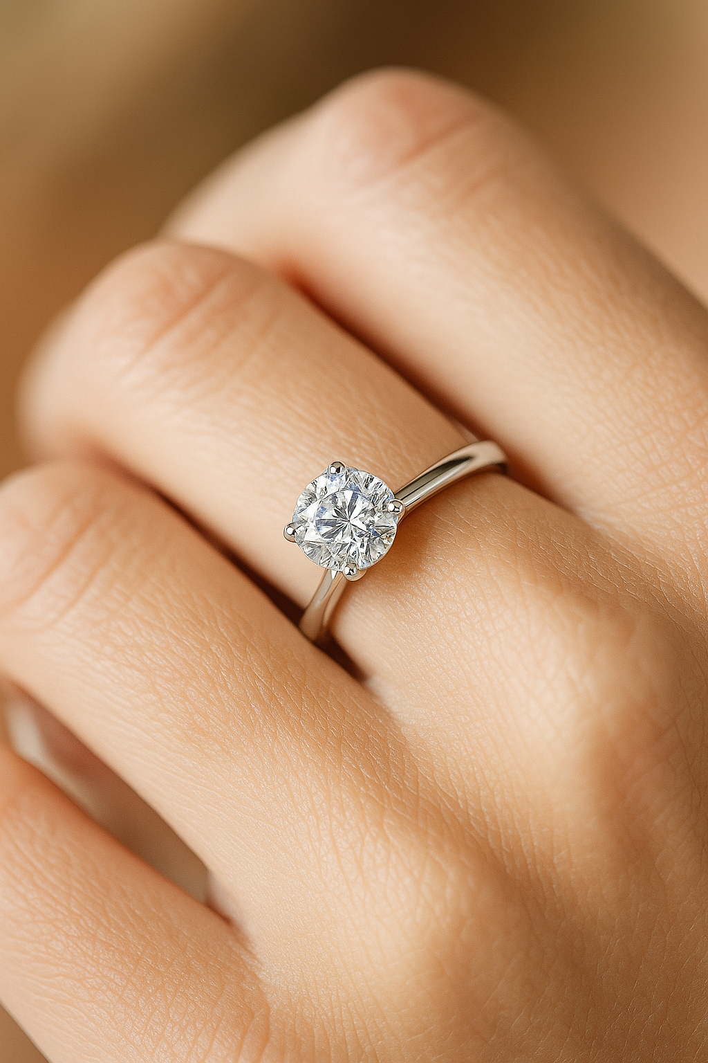 Classic 925 Silver Round Solitaire Zircon Ring for Women – Elegant Engagement & Daily Wear Finger Ring