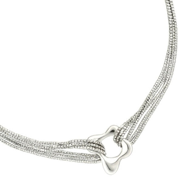 Silver Multi-Strand Knot Charm Bracelet for Women