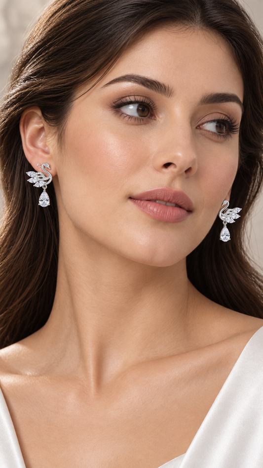 Swan Marquise Teardrop Earrings