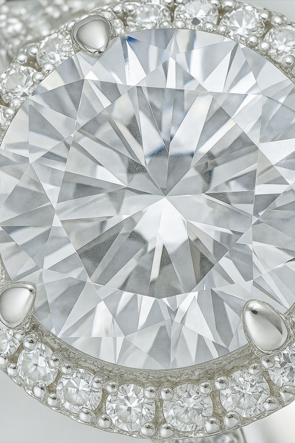 Elegant 925 Silver Halo Solitaire Zircon Ring for Women – Classic Round Stone Engagement & Party Wear Ring