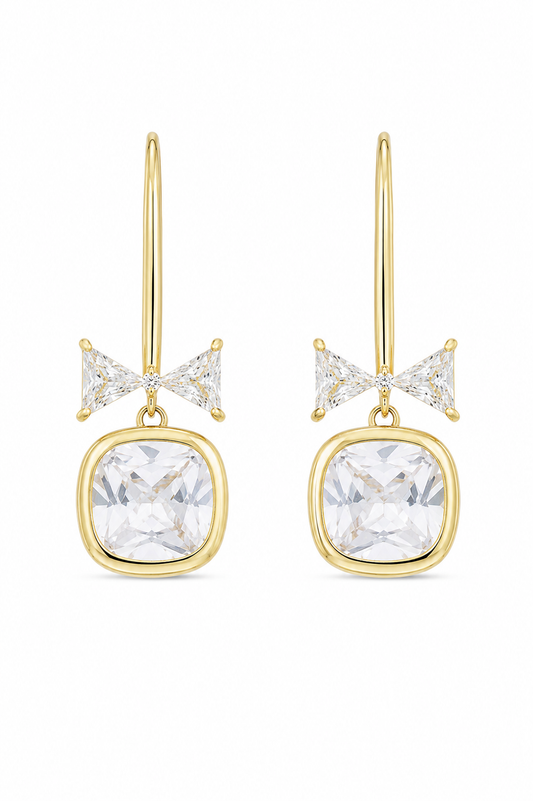 Bow Cushion-Cut Earrings
