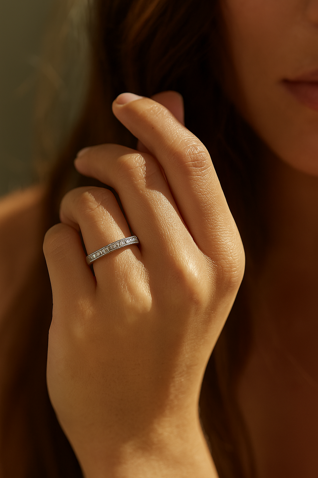 Minimal 925 Silver Baguette Zircon Band Ring for Women – Elegant Slim Finger Ring for Daily & Party Wear