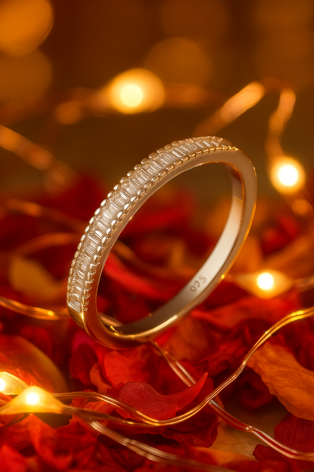 Minimal 925 Silver Baguette Zircon Band Ring for Women – Elegant Slim Finger Ring for Daily & Party Wear