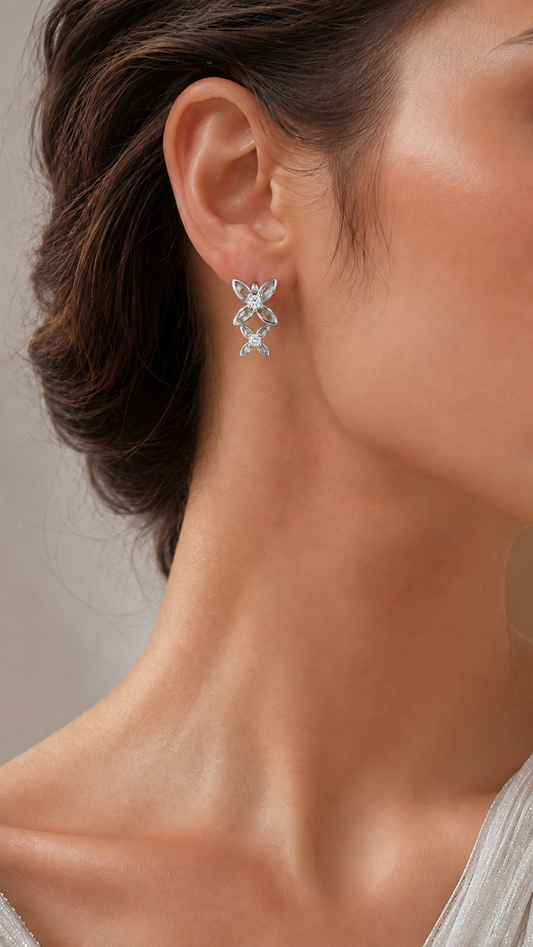 Double Four-Petal Earrings