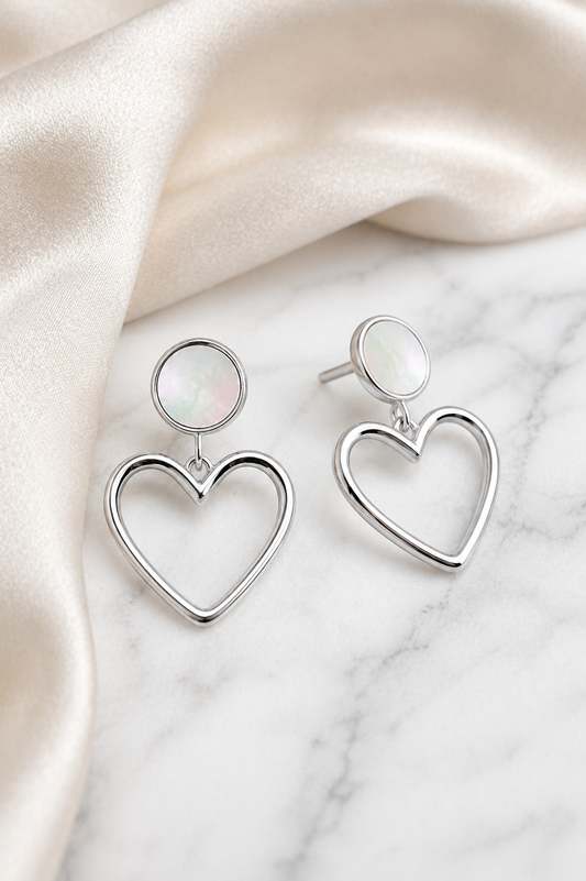 Pearl Heart Earrings