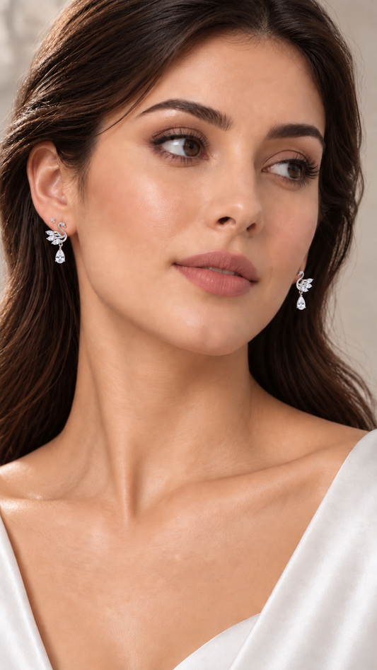 Swan Marquise Teardrop Earrings