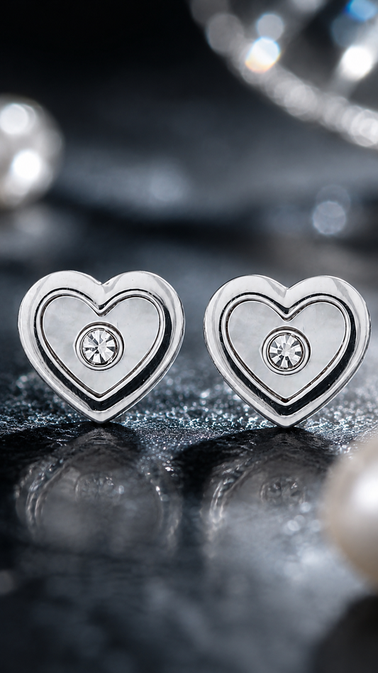 Pearl Heart Earrings