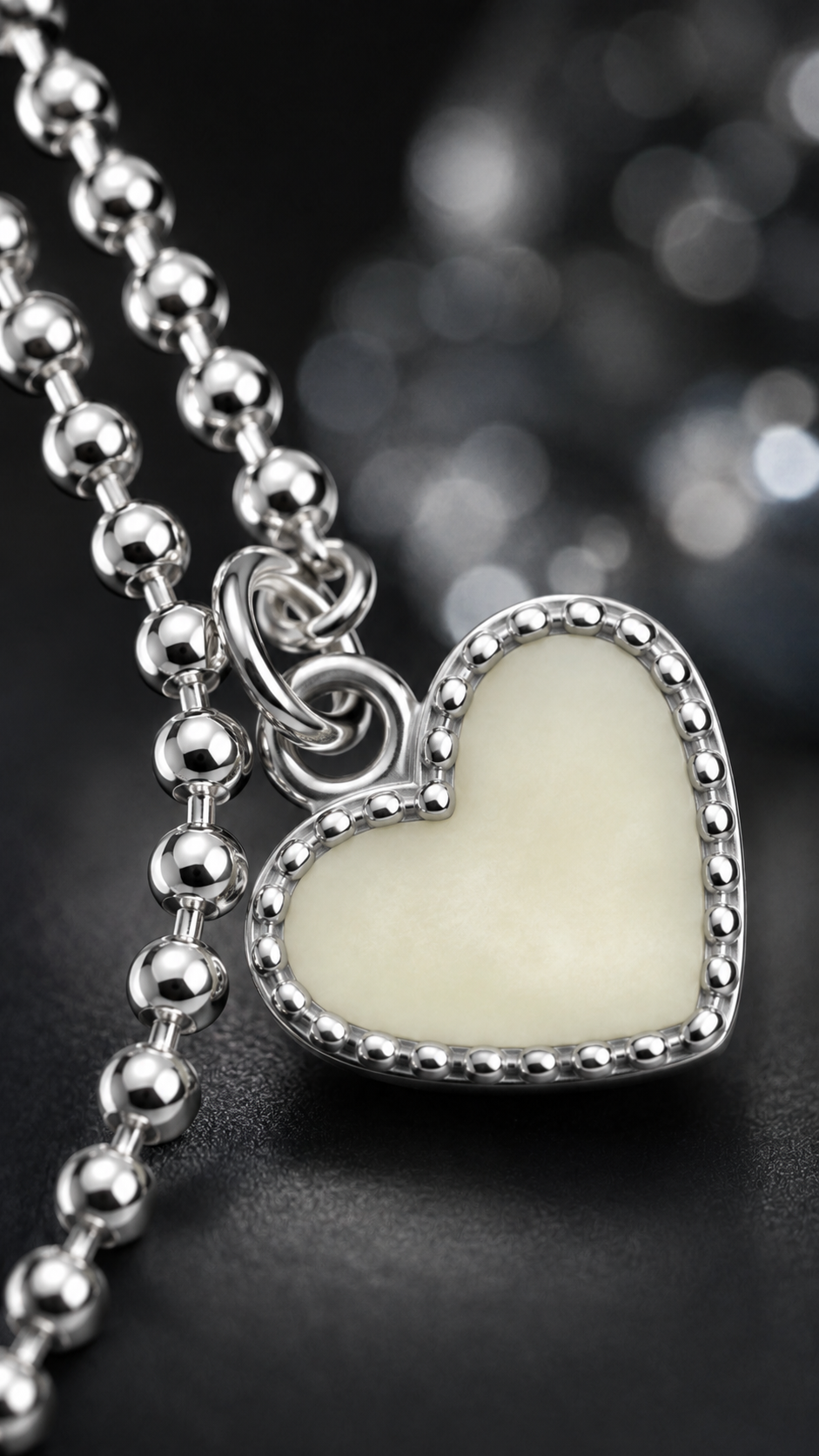 Double-Layer Chain Heart Charm Bracelet