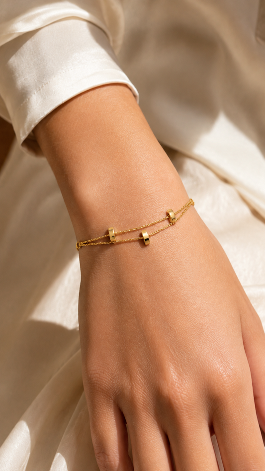 Double-Layer Triple Bead Bracelet
