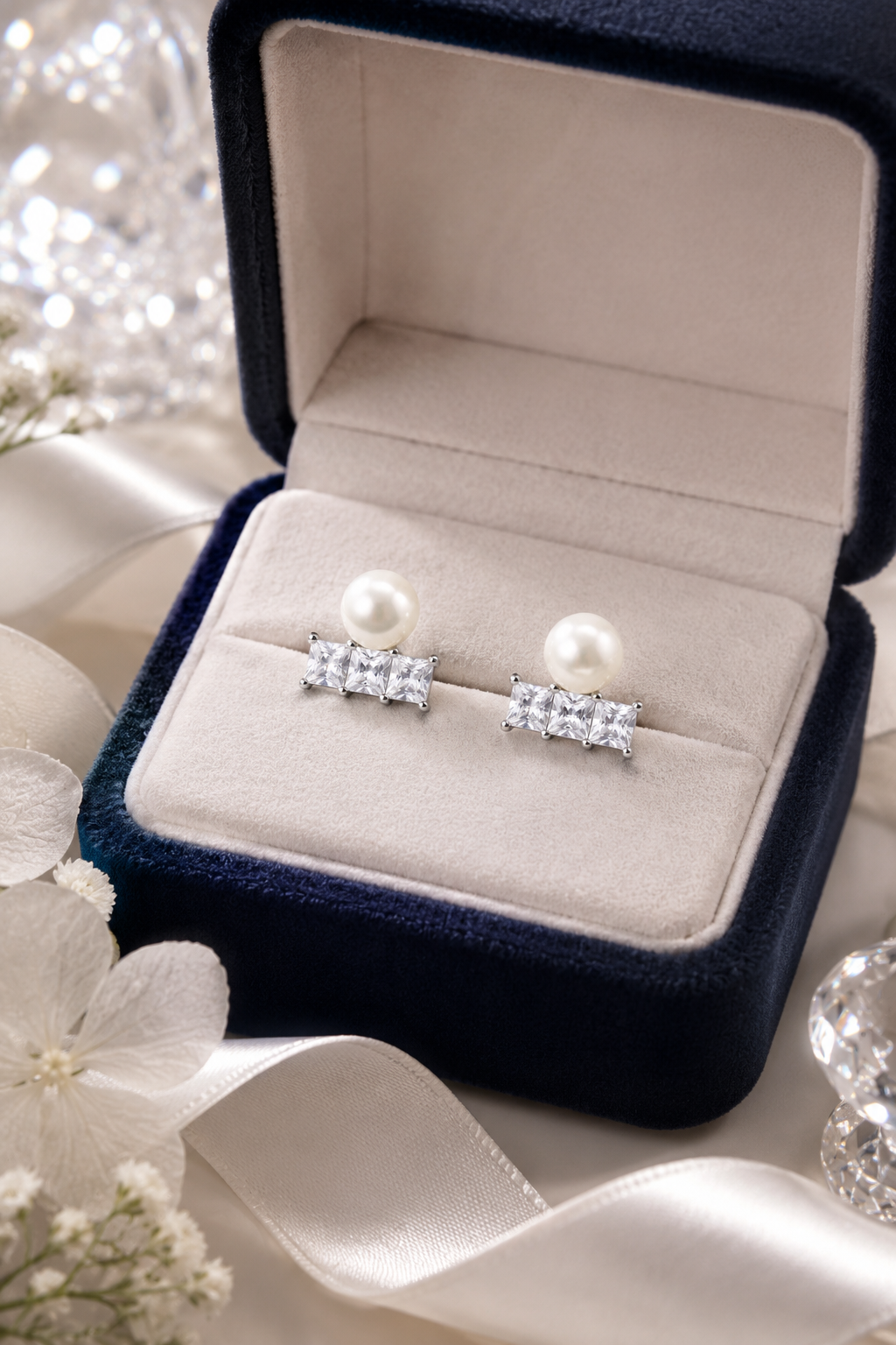 Silver Pearl Earrings