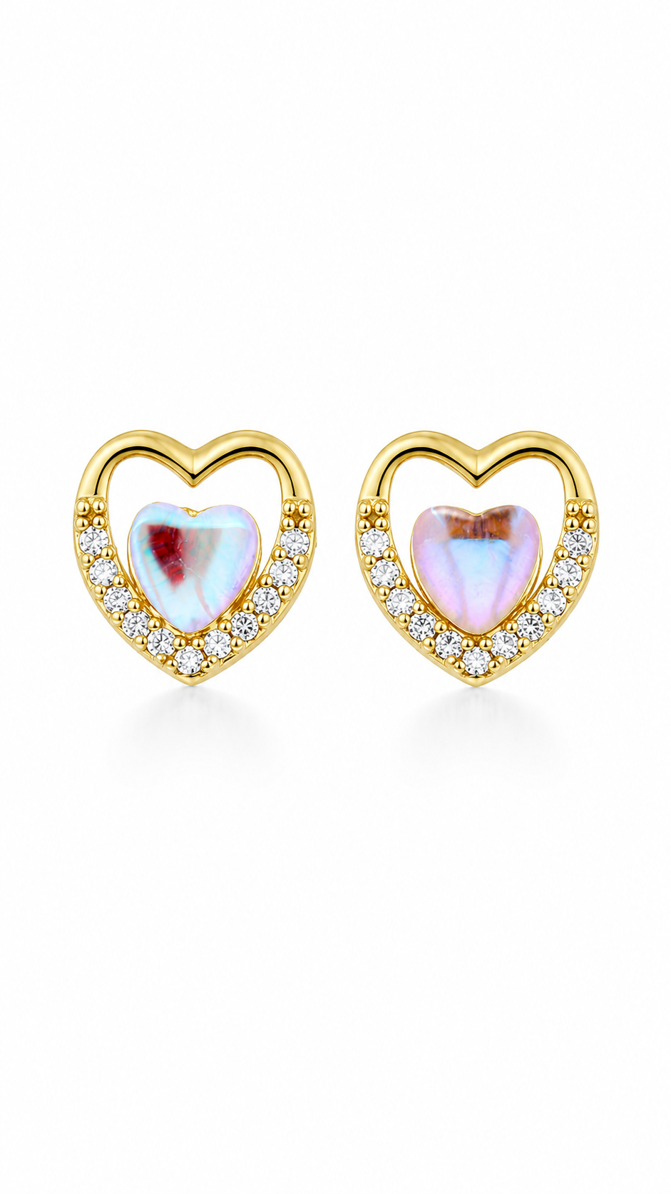 Iridescent Heart Earrings