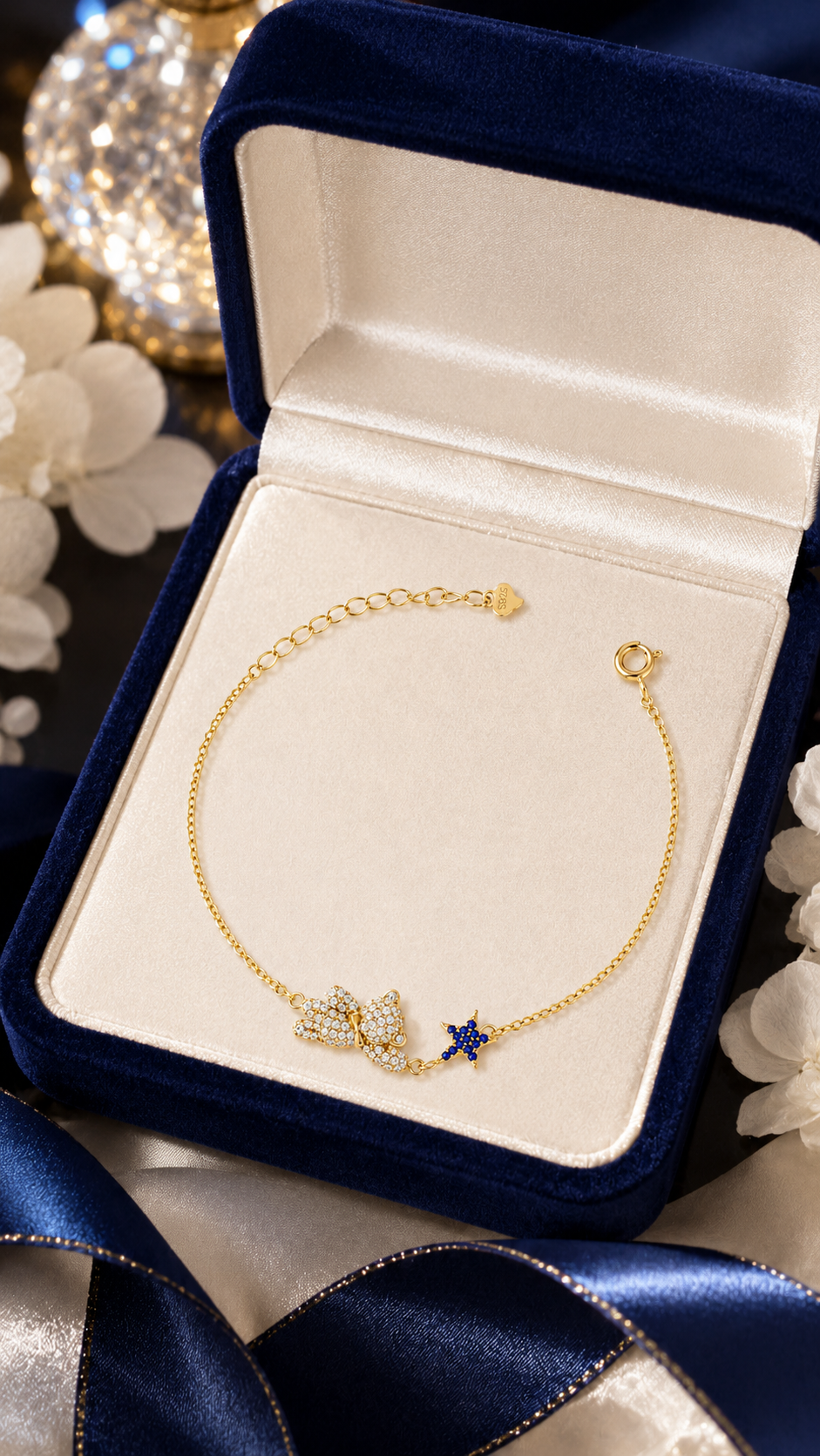 Butterfly & Blue Star Bracelet