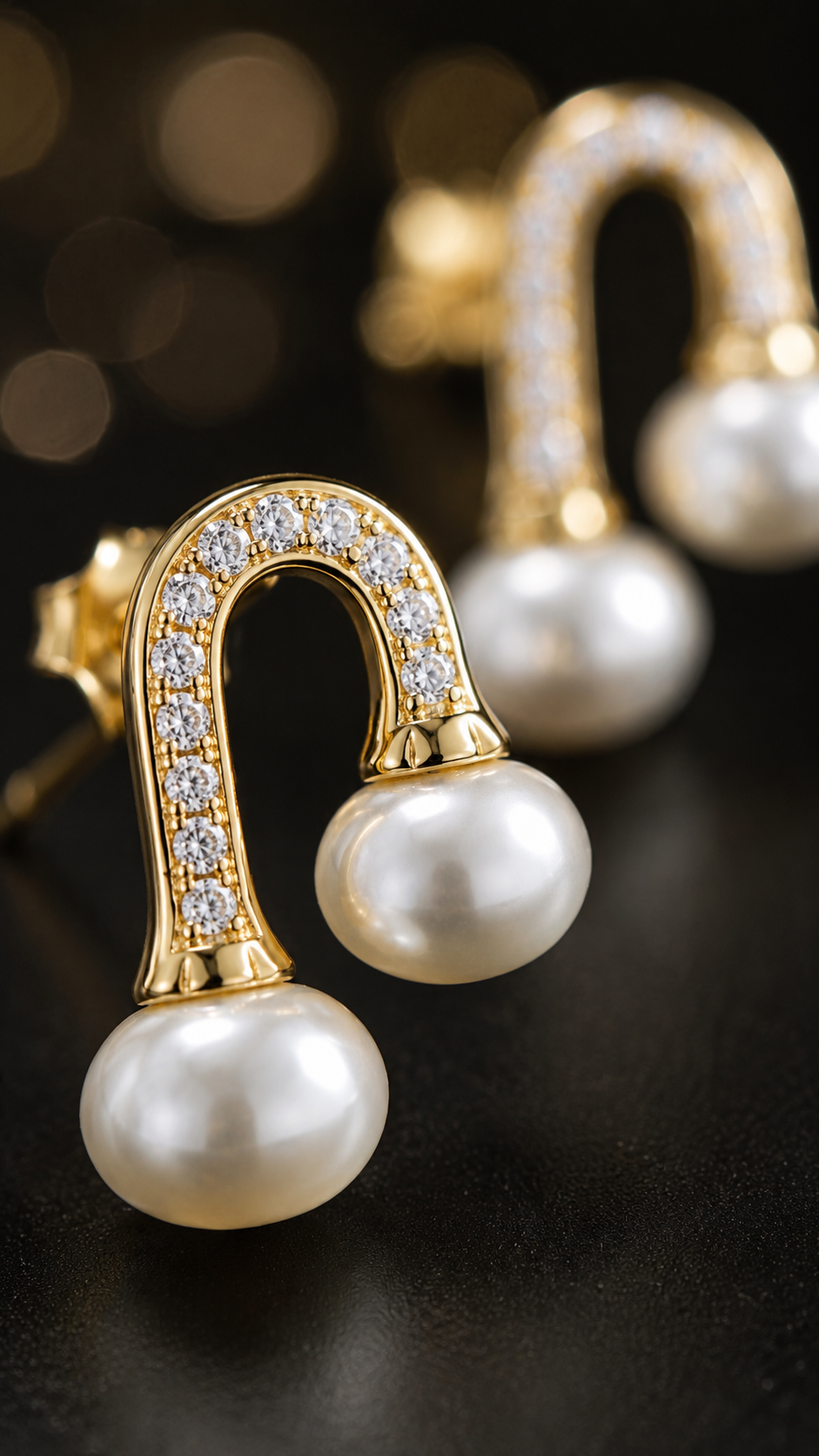Gold-Tone Pearl Earrings