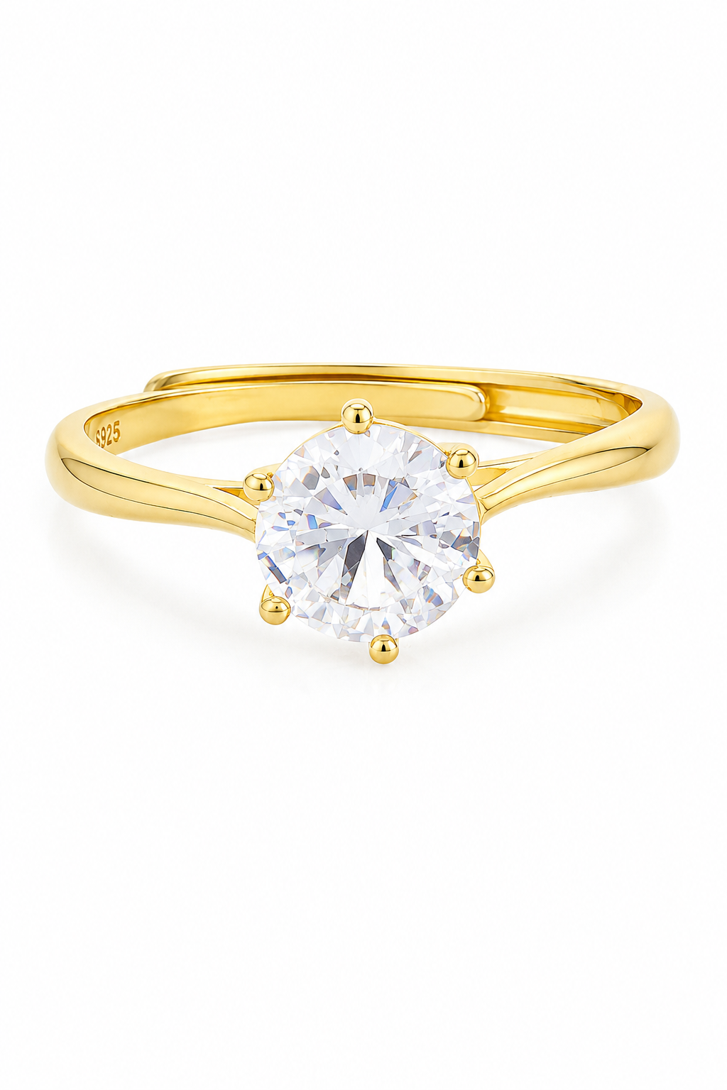 Round Solitaire Twist Band Ring