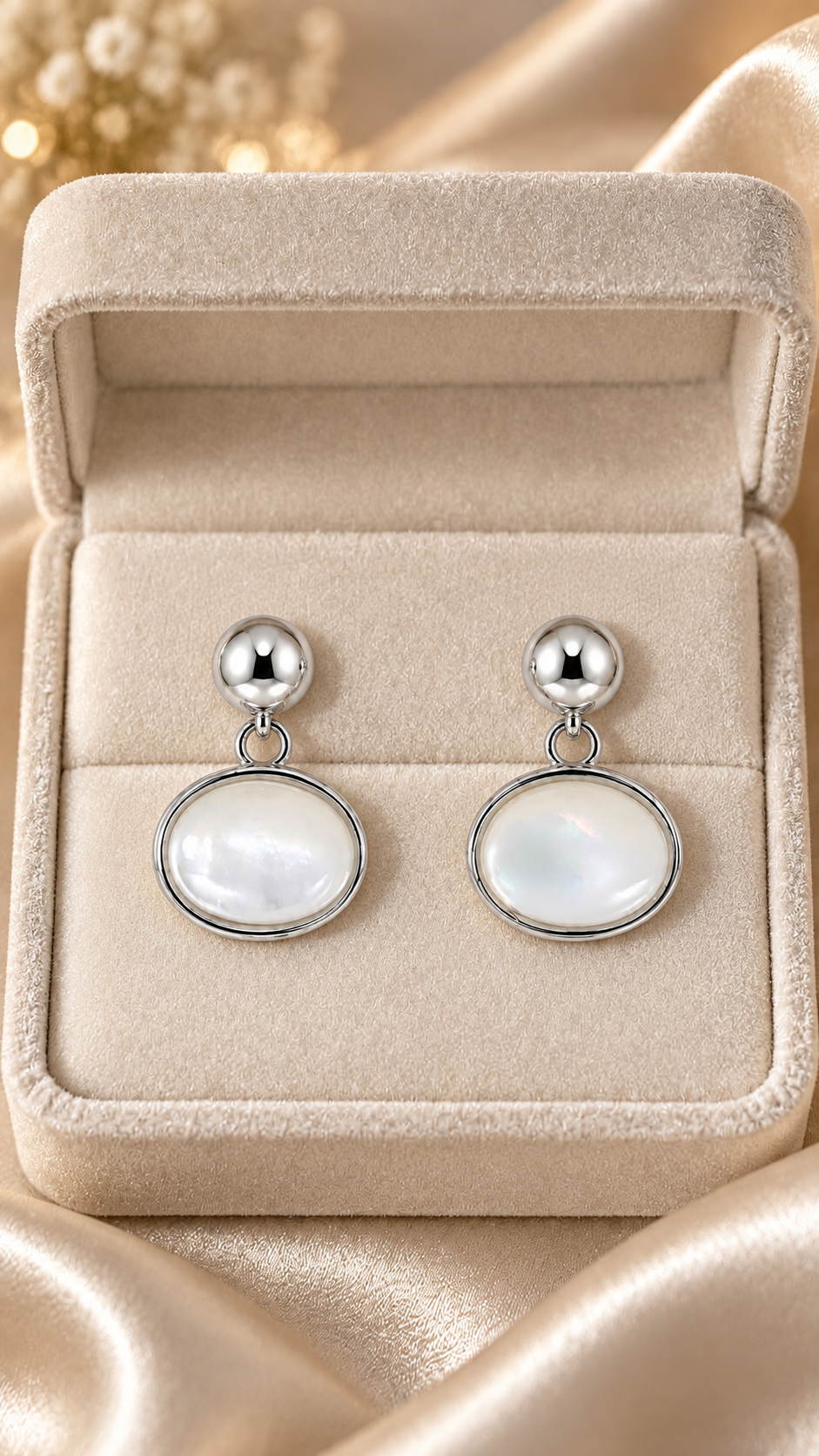Silver Oval Earrings