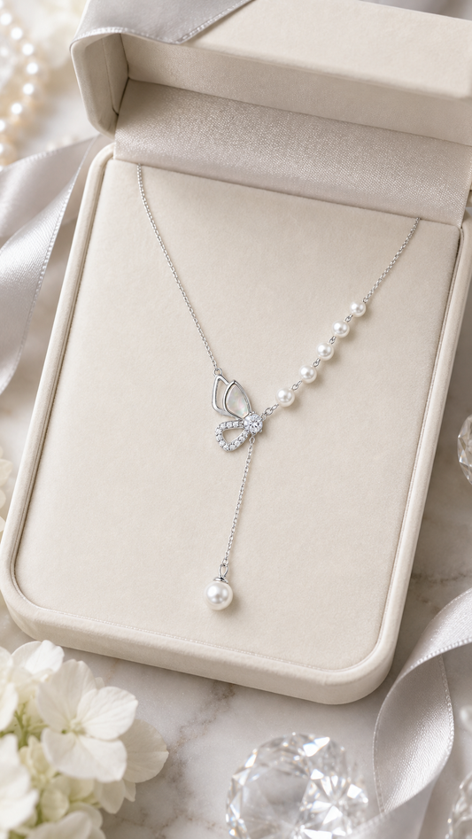 Butterfly Pearl Necklace