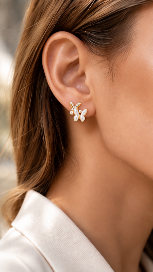 Pearl Butterfly Earrings