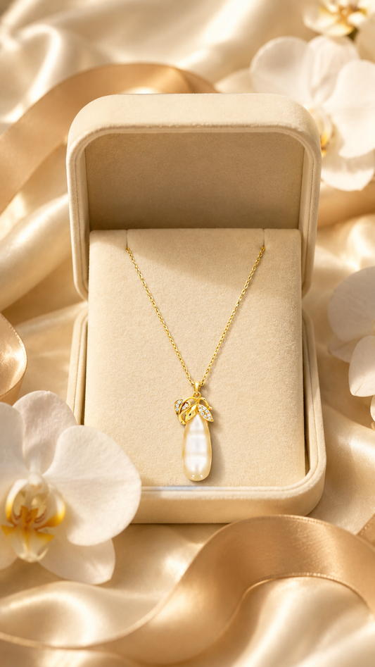Luxury Yellow Stone CZ Pendant Necklace