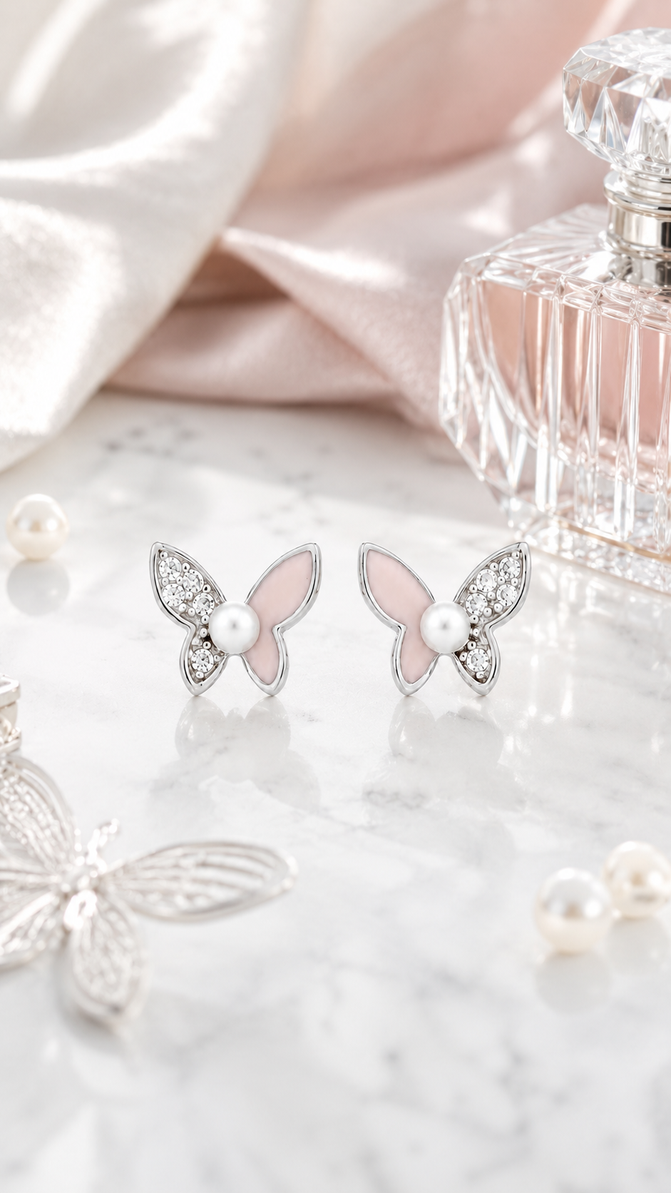 Black & White Butterfly Earrings