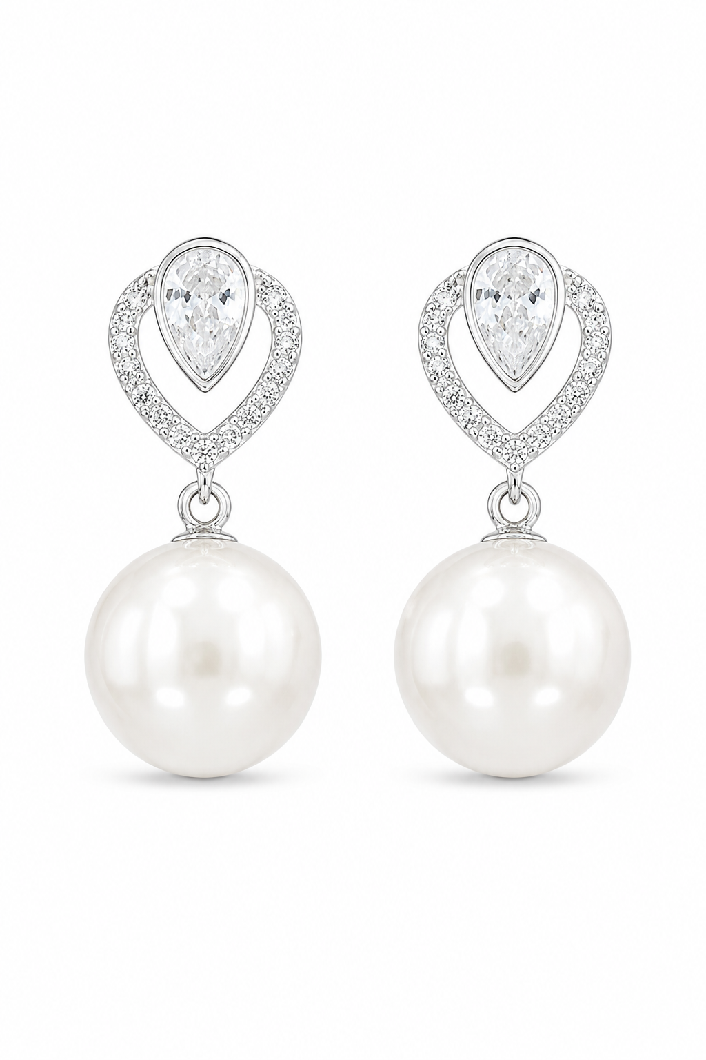 Silver Pear-Cut Earrings