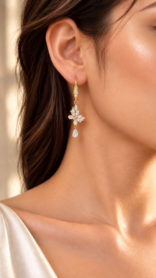 Gold Crystal Earrings