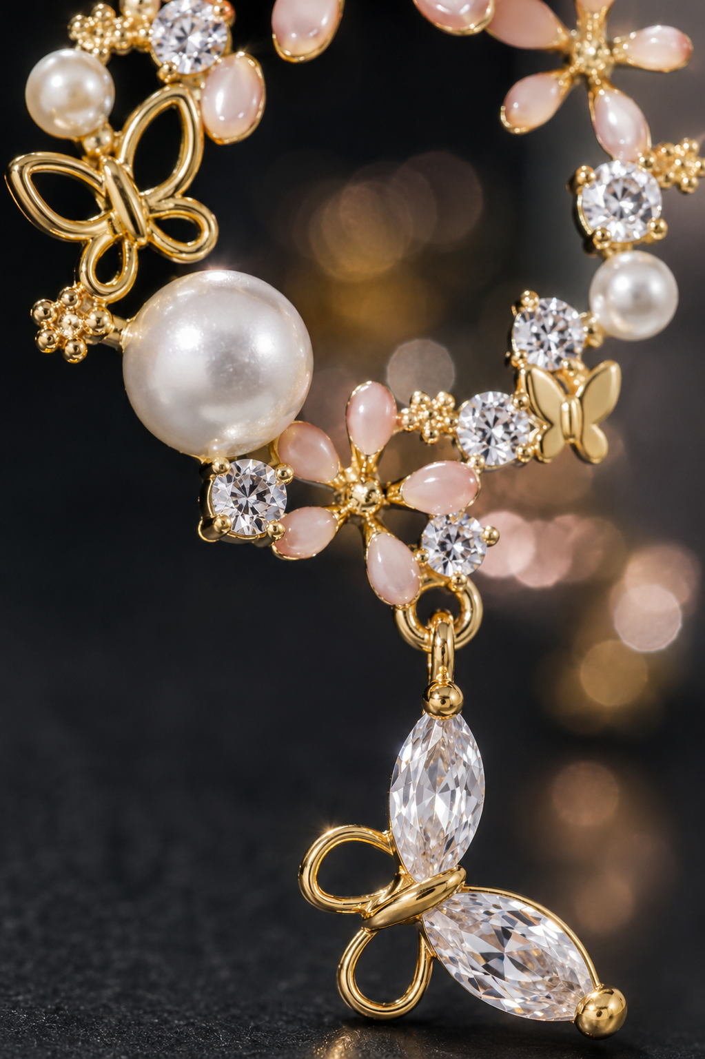 Butterfly Pearl Earrings