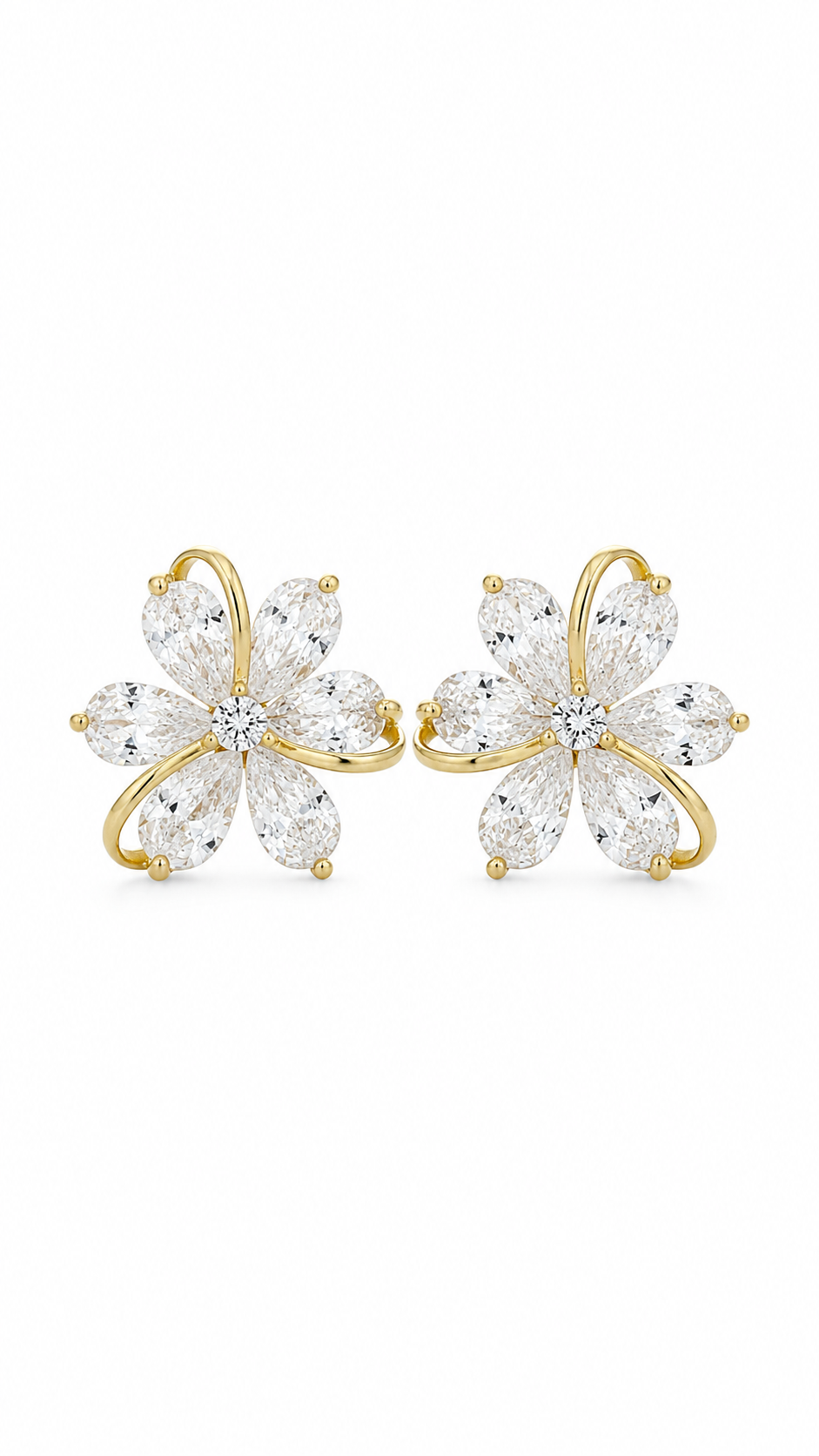 Floral Pear-Cut Earrings