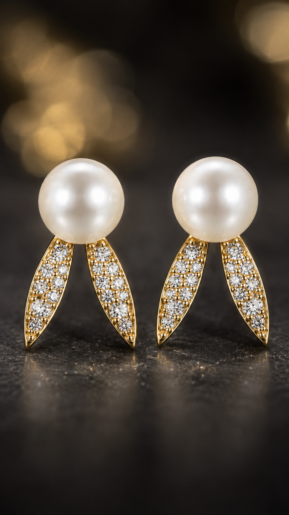 Pearl Leaf Earrings