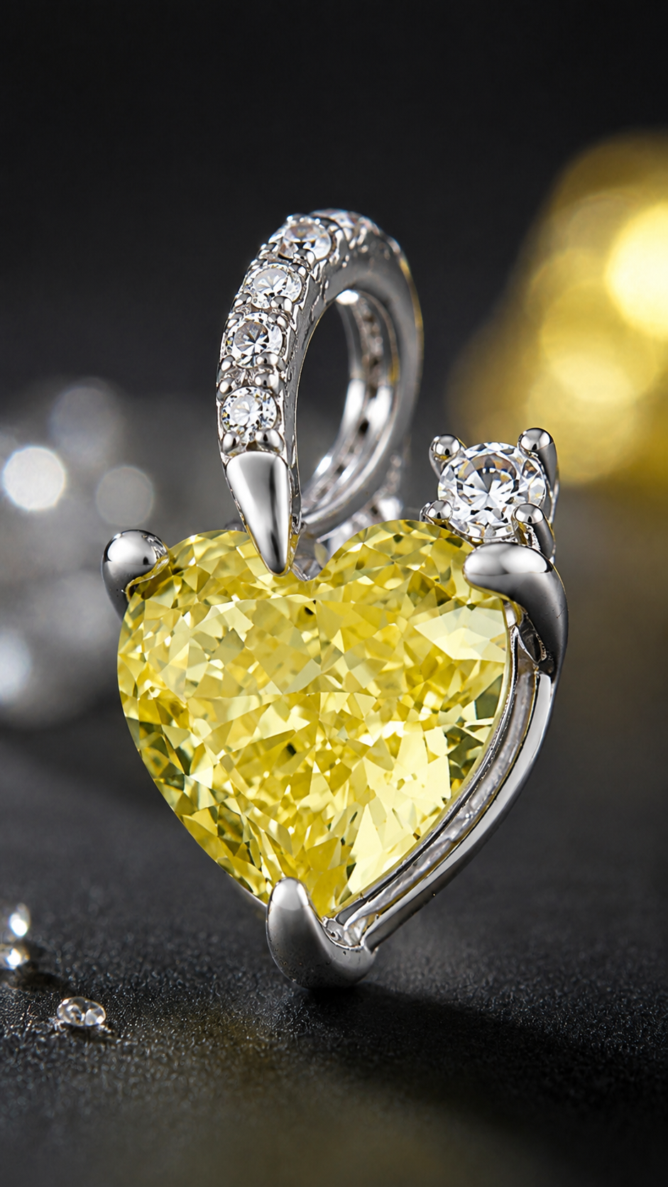 Yellow Heart Earrings