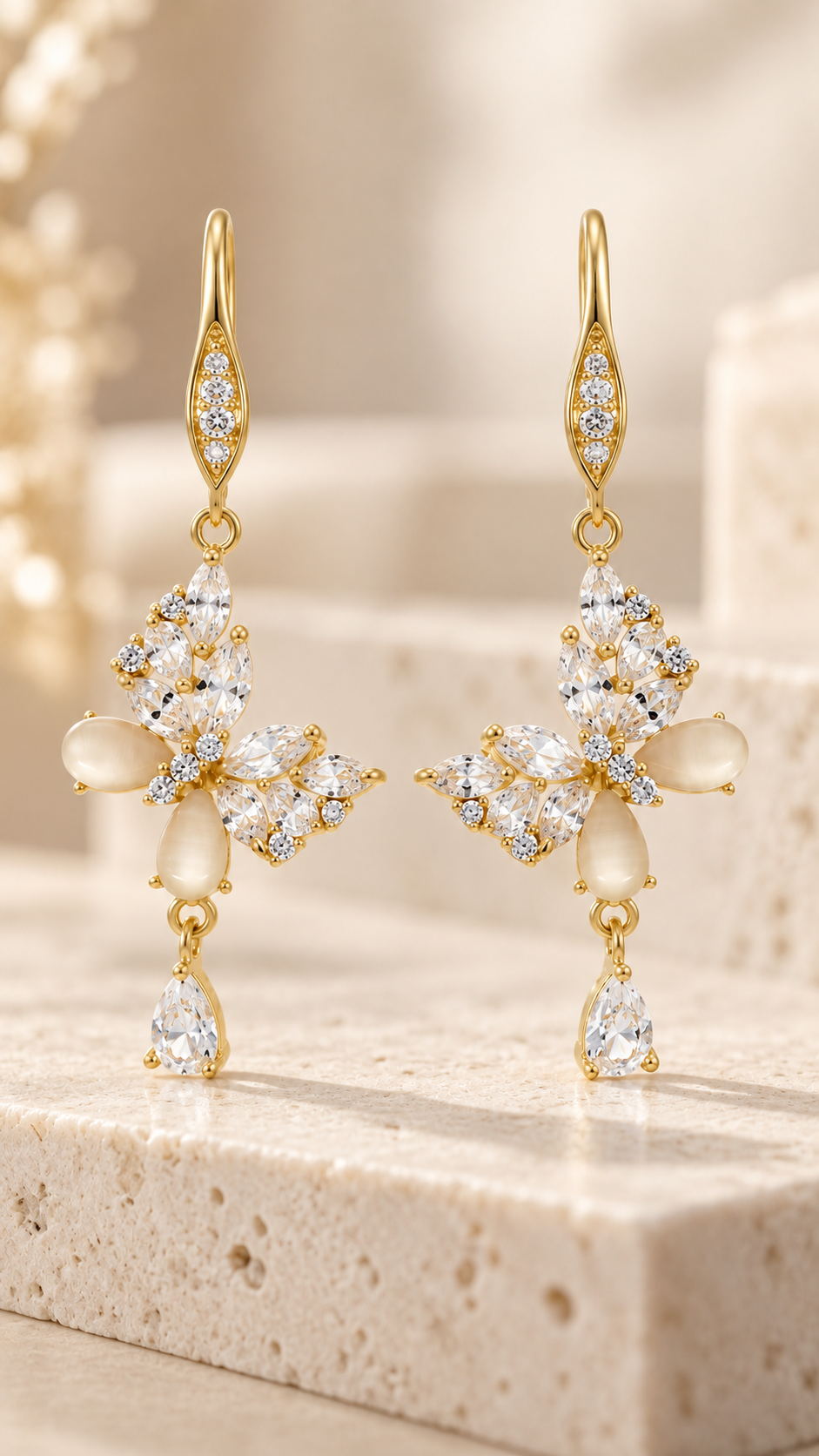 Gold Crystal Earrings