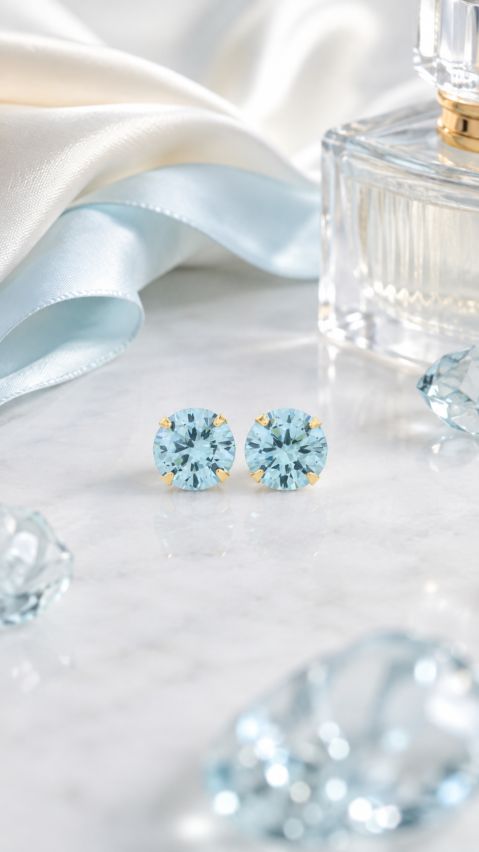 Blue Round Earrings
