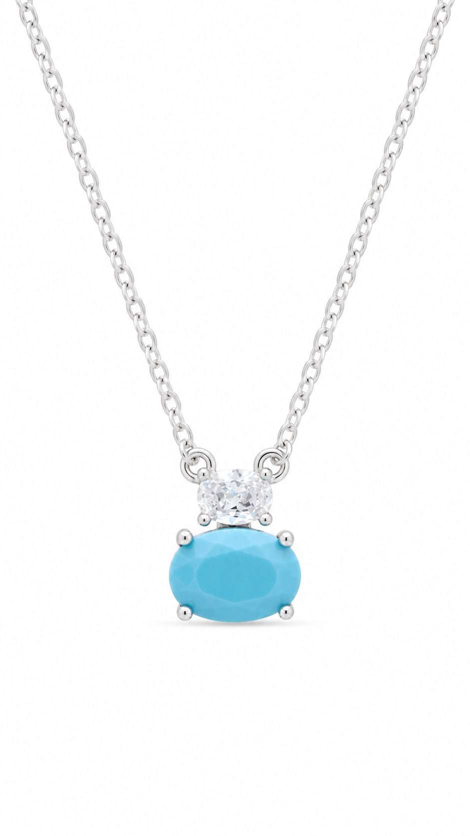Silver Aqua Stone Pendant