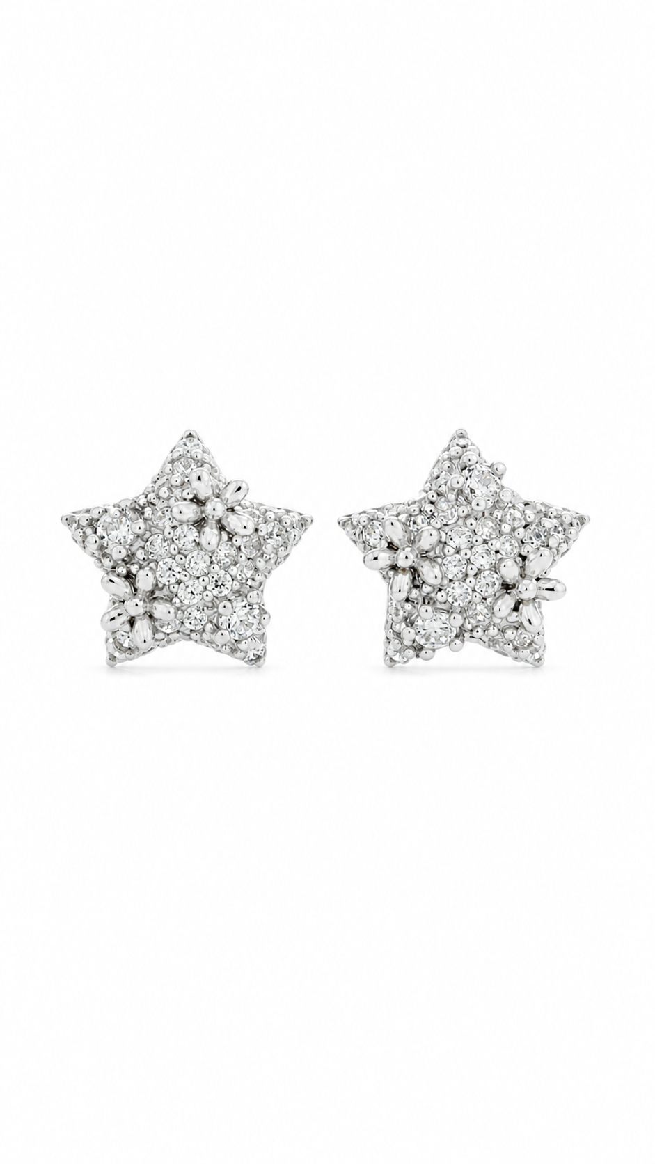 Silver-Tone Star Earrings