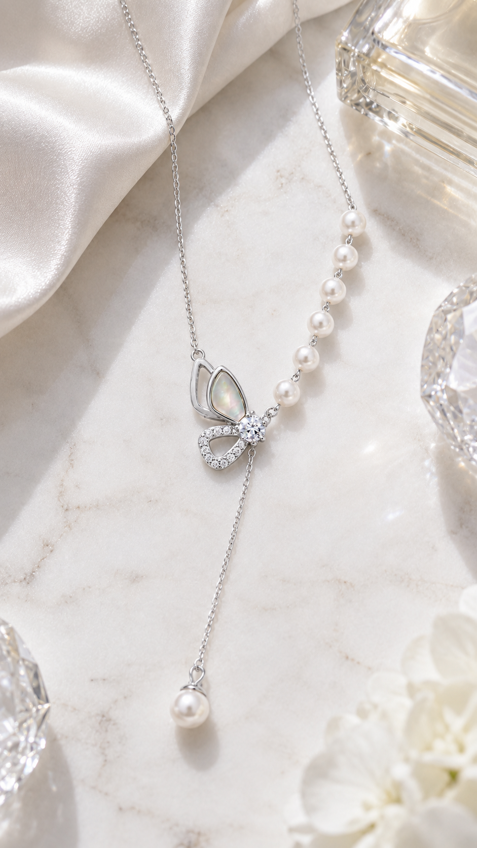 Butterfly Pearl Necklace