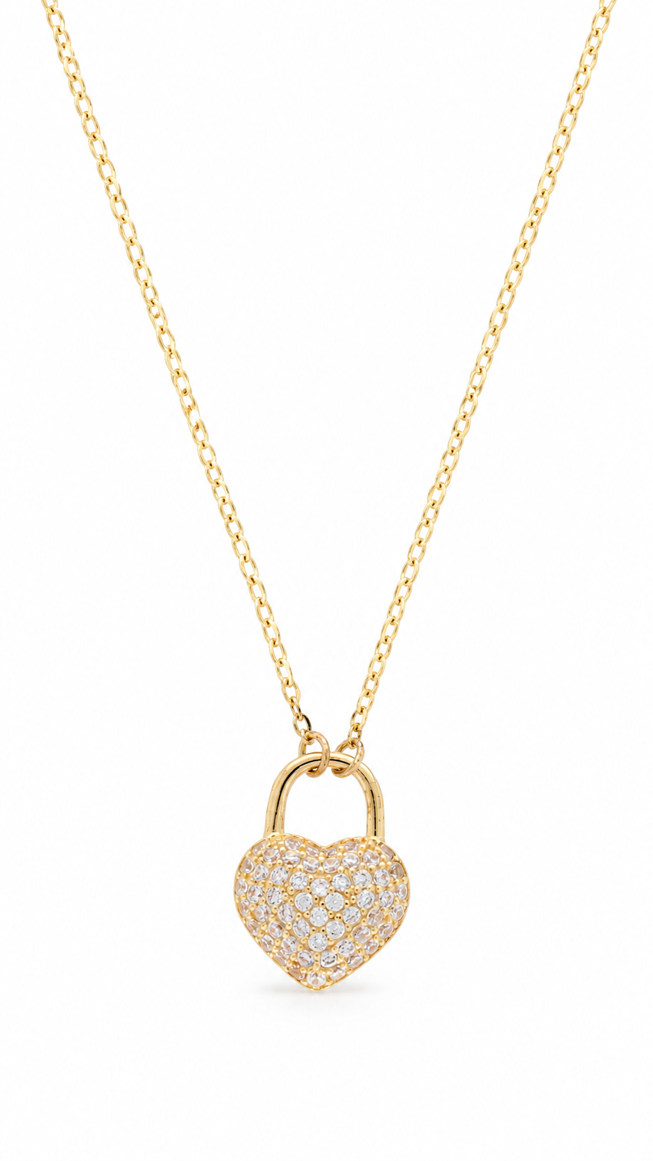 Golden Heart Lock Necklace
